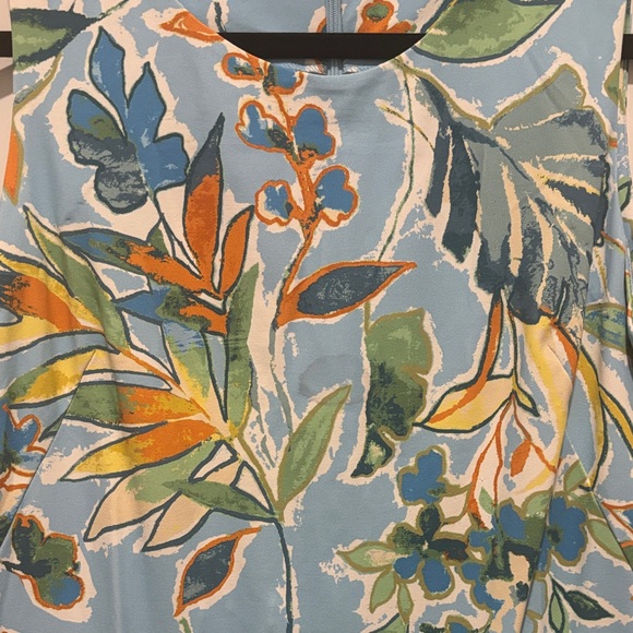 J. McLaughlin Vibrant Floral Mini Dress - Blue and Orange - Picture 3 of 4